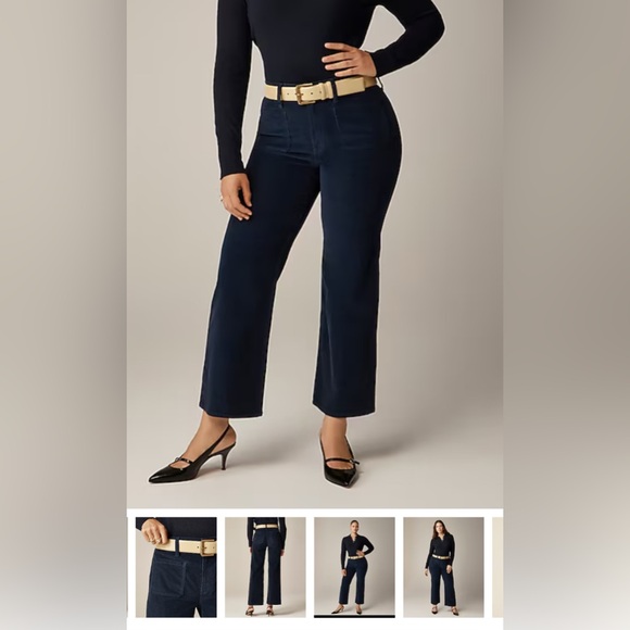 J. Crew Black Wide-legged Corduroy Sailor Pants - Picture 1 of 10